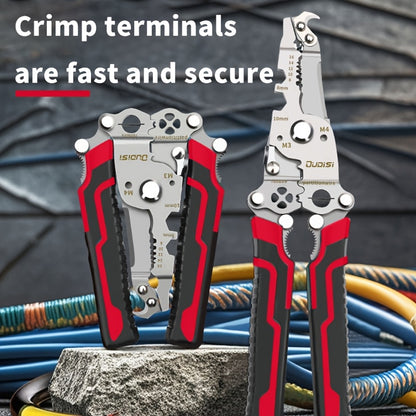 Foldable Wire Stripper Tool, Multifunctional Pliers, Suitable for Cable, Electrician, DIY And Electronic Maintenance | Compact Design, Equipped with Crimping Pliers, Cutters, Spring Clips And Anti-Slip Clips, Easy to Carry, Cars And Tool Boxes