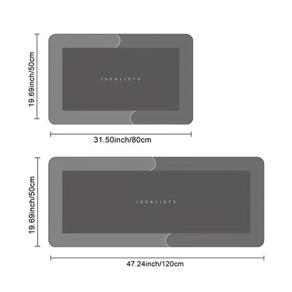 Kitchen Mat Set 2 Piece Anti-Slip Water Absorbent Thickened Diatom Mud Floor Mats for Kitchen Bathroom Entryway – Wipe Clean Non-Slip Bath Rug Set, Door Mat & Sink Mat Combo