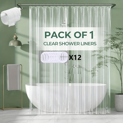 Bathroom Shower Curtain Plastic Shower Curtain Premium PEVA With Rust Proof Grommets Clear 8G Bathroom Accessories 72x72.