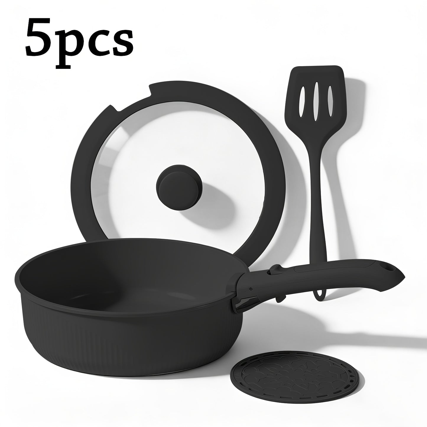24pcs/7pcs/5pcs Cookware Set Non-Stick Pots & Pans Induction-Ready Kitchen Cookware Set Includes Skillet/Frying Pan/Soup Pot/Steak Pan Removable Handles Home & RV Kitchen Set Stackable Kitchen Accessories Easy To Clean Multiple Colors