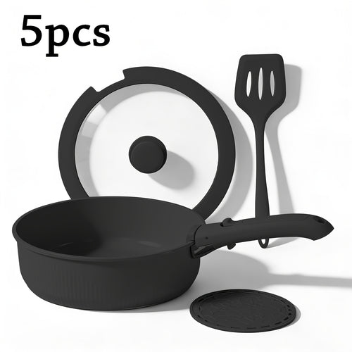 24pcs/7pcs/5pcs Cookware Set Non-Stick Pots & Pans Induction-Ready Kitchen Cookware Set Includes Skillet/Frying Pan/Soup Pot/Steak Pan Removable Handles Home & RV Kitchen Set Stackable Kitchen Accessories Easy To Clean Multiple Colors