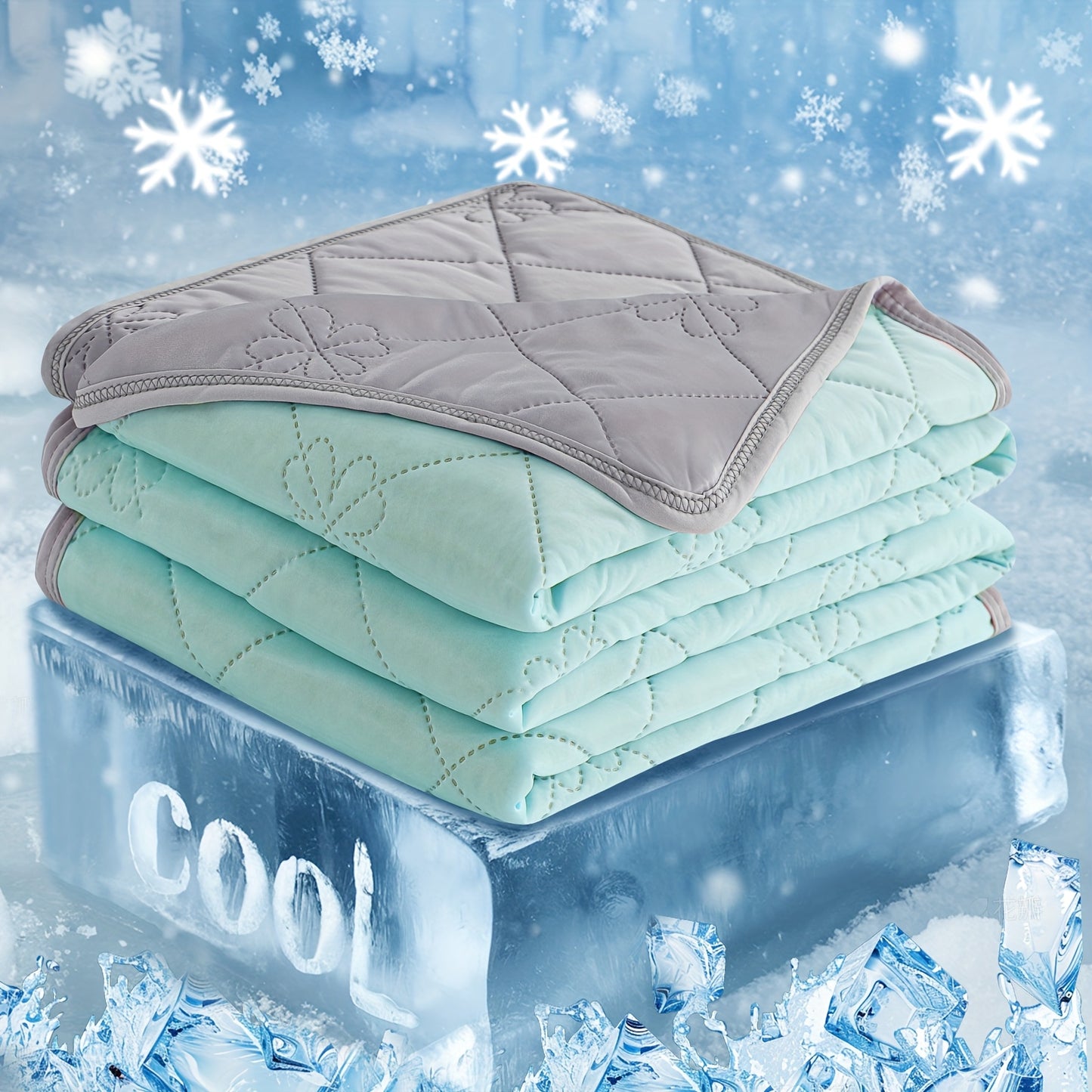 Modern Summer Cooling Throw, Featuring Ultrasonic Embossing, Made from 100% Polyester, Machine Washable, Breathable And Lightweight, Ideal for Night Sweats And Hot Sleepers, on