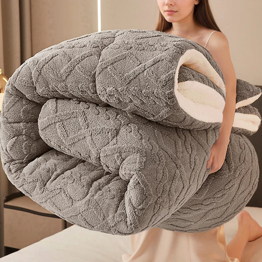 Winter Milk Velvet Comforter Thick Warm Anti Static Blanket for Home Dorm All Seasons (Twin Full Queen King California King) Cozy Heavyweight Bedding for Cold Weather