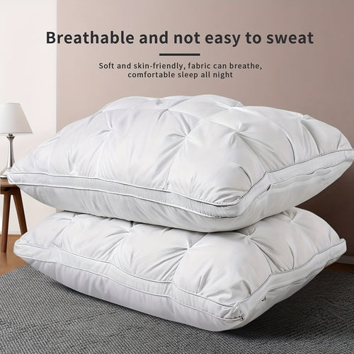 2pcs Soft Massage Neck Pillows - Adjustable Ergonomic Profile Support, High Quality Pillow Core, Removable Lid, Hand Wash Only, Zipper Closure, Casual Style, Comfortable Sleeping | Ergonomic Design | Durable Pillowcase