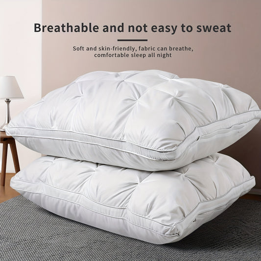 2pcs Soft Massage Neck Pillows - Adjustable Ergonomic Profile Support, High Quality Pillow Core, Removable Lid, Hand Wash Only, Zipper Closure, Casual Style, Comfortable Sleeping | Ergonomic Design | Durable Pillowcase