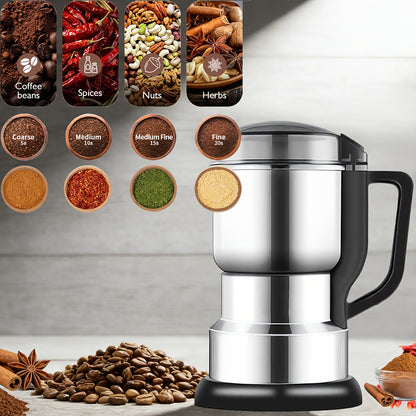1 Large Multifunctional Electric Grinder | 300W High-power Coffee Grinder, 304 Stainless Steel, American Plug, Suitable for Grinding Ingredients, Coffee Beans, Seasonings, Multi-functional Kitchen Gadget