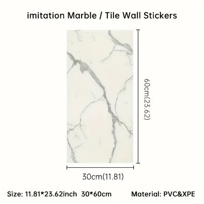 22pcs Self-Adhesive Waterproof PVC Wallpaper Oil-Resistant - Suitable for Kitchen, Bathroom, Living Room, Bedroom Decoration, Peel and Stick Wall Decoration, Splash-Proof Background Wall Sticker, Waterproof an Each Piece Size 11.81 Inch * 23.62 Inch