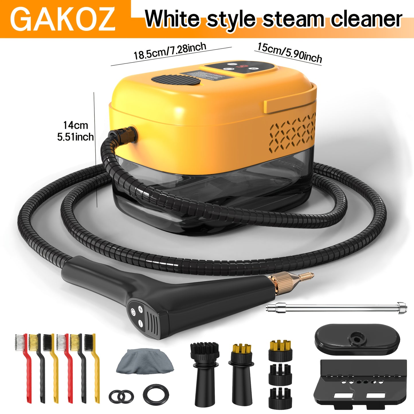 High Pressure Steam Cleaner, High Temperature Carpet Cleaner, Steam Cleaner Handheld, with 9 Gears Adjustment, LCD Display, 40.58oz Water Tank Capacity, Easy to Carry, Suitable for Kitchen Fumes, Sofas, Valentine's Day Gifts, Easter Gifts