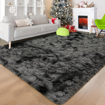 Soft Plush Area Rugs Non-slip Fuzzy Plush Soft Shaggy Bedside Rug Tie-Dyed Living Room Carpet Teen Dorm Home DecorPet Friendly Bedroom Living Room Nursery Room Rug Home Decor Room Decor