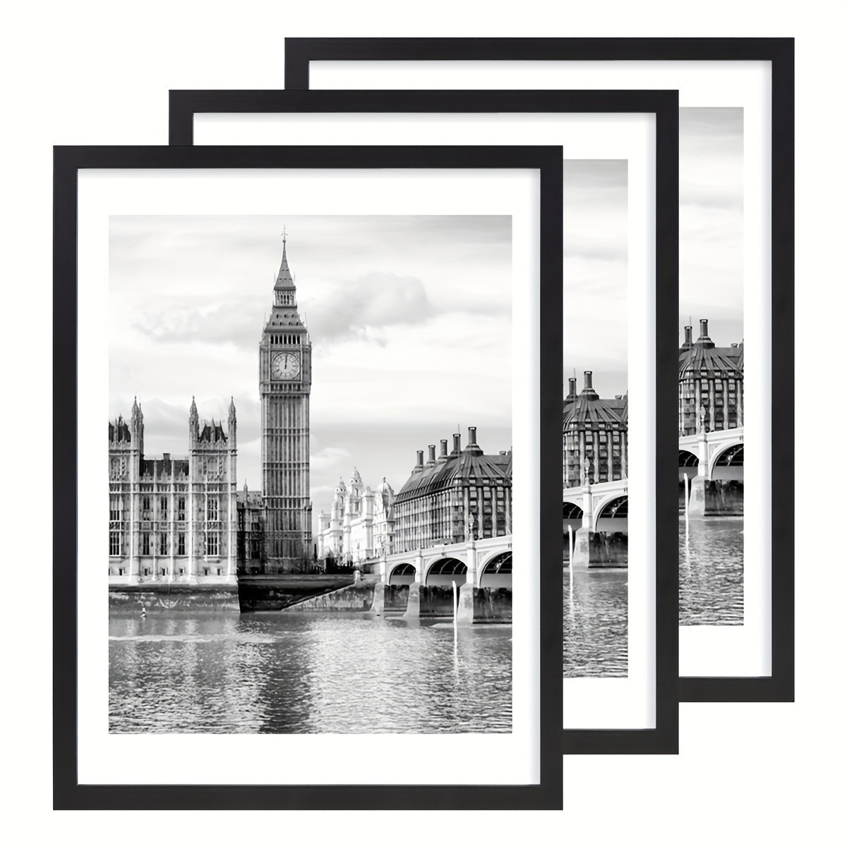 Wall Photo Frames Set of 3 – 12x16 Inch Picture Frames for Wall Display, Multiple Colors, Hallway & Living Room Decor, Gift-Ready