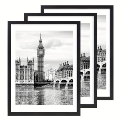 Wall Photo Frames Set of 3 – 12x16 Inch Picture Frames for Wall Display, Multiple Colors, Hallway & Living Room Decor, Gift-Ready
