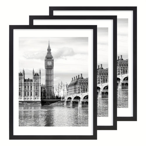 Wall Photo Frames Set of 3 – 12x16 Inch Picture Frames for Wall Display, Multiple Colors, Hallway & Living Room Decor, Gift-Ready