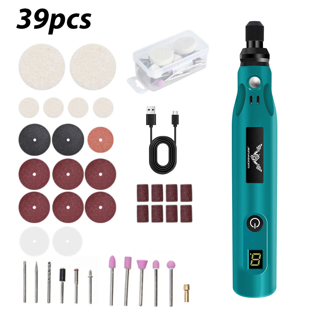 Electric Engraving Pen Kit 25/39PCS - Rechargeable Rotary Tool Set with Adjustable Speed for Engraving, Sanding, Polishing, Drilling & Etching - Portable Multifunctional Power Tool for DIY Crafts