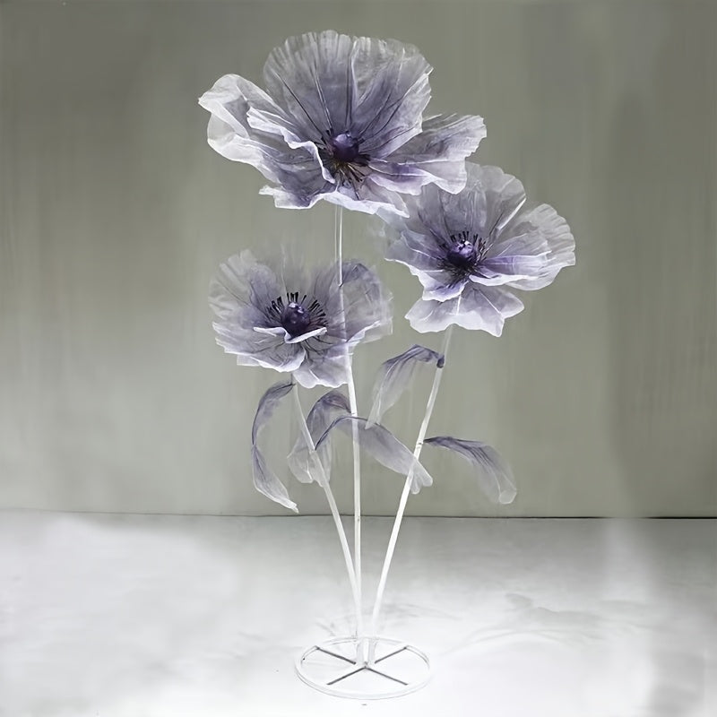 Artificial Silk Peony Flowers Giant Set of 3 Large Fake Flowers with Base & Branches for Wedding, Birthday Party, Home Decor & Window Display – 8 Colors