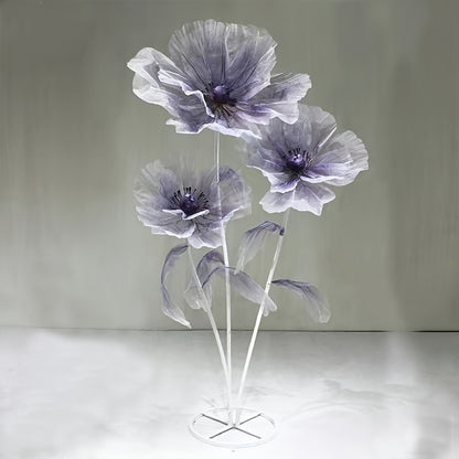 Artificial Silk Peony Flowers Giant Set of 3 Large Fake Flowers with Base & Branches for Wedding, Birthday Party, Home Decor & Window Display – 8 Colors
