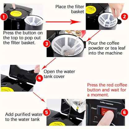 [3 In 1 Breakfast Machine] 3 In 1 Breakfast Machine, Coffee+ Toast+ Frying Pan, One-Touch Timing, Fast Cooking, Lazy Breakfast Tool, 110V US Standard