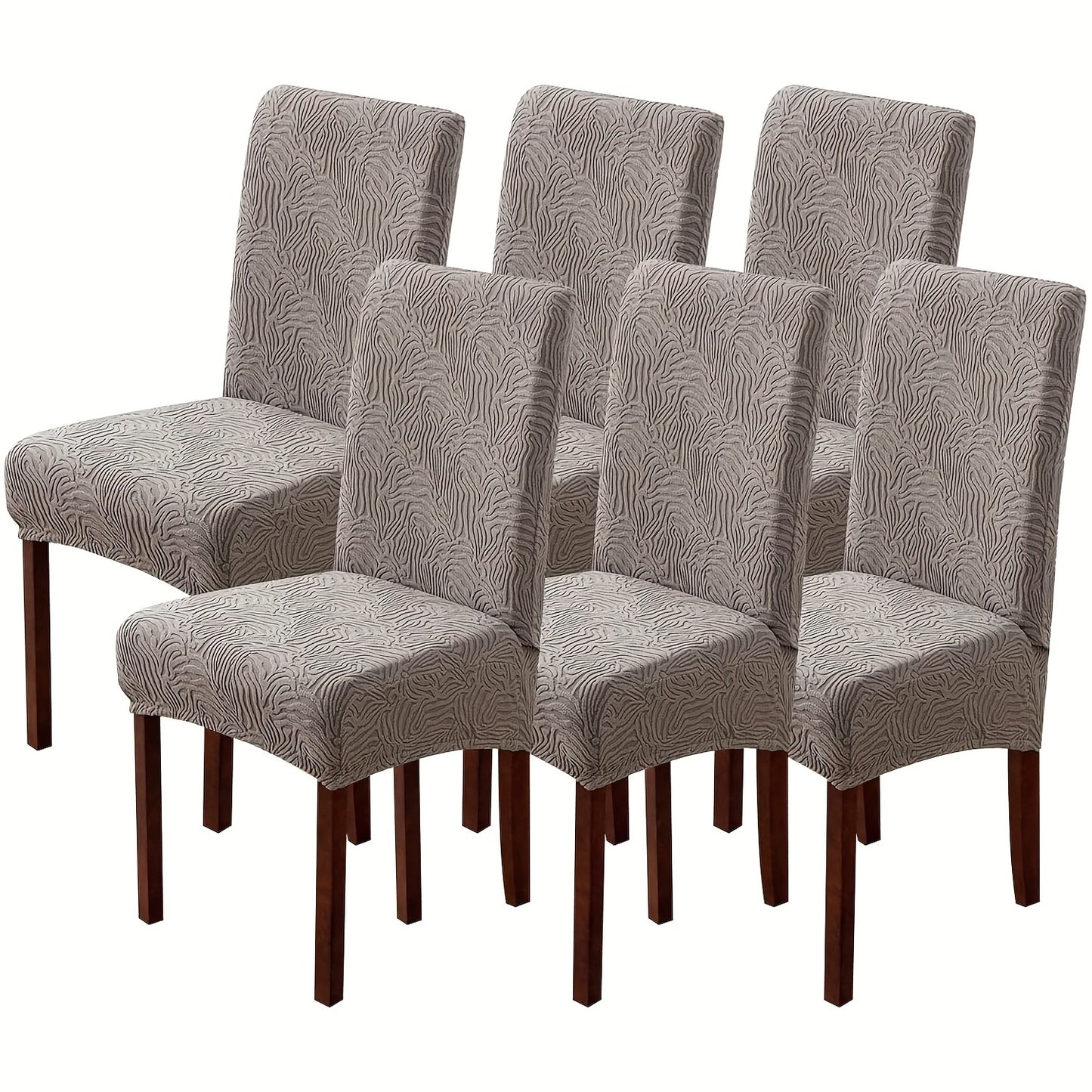 4/6pcs Chair Covers For Dining Room, Stretch Jacquard Dining Chair Slipcovers Removable Washable Chair Protector For Kitchen, Hotel, Restaurant
