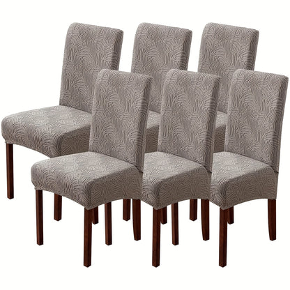 4/6pcs Chair Covers For Dining Room, Stretch Jacquard Dining Chair Slipcovers Removable Washable Chair Protector For Kitchen, Hotel, Restaurant