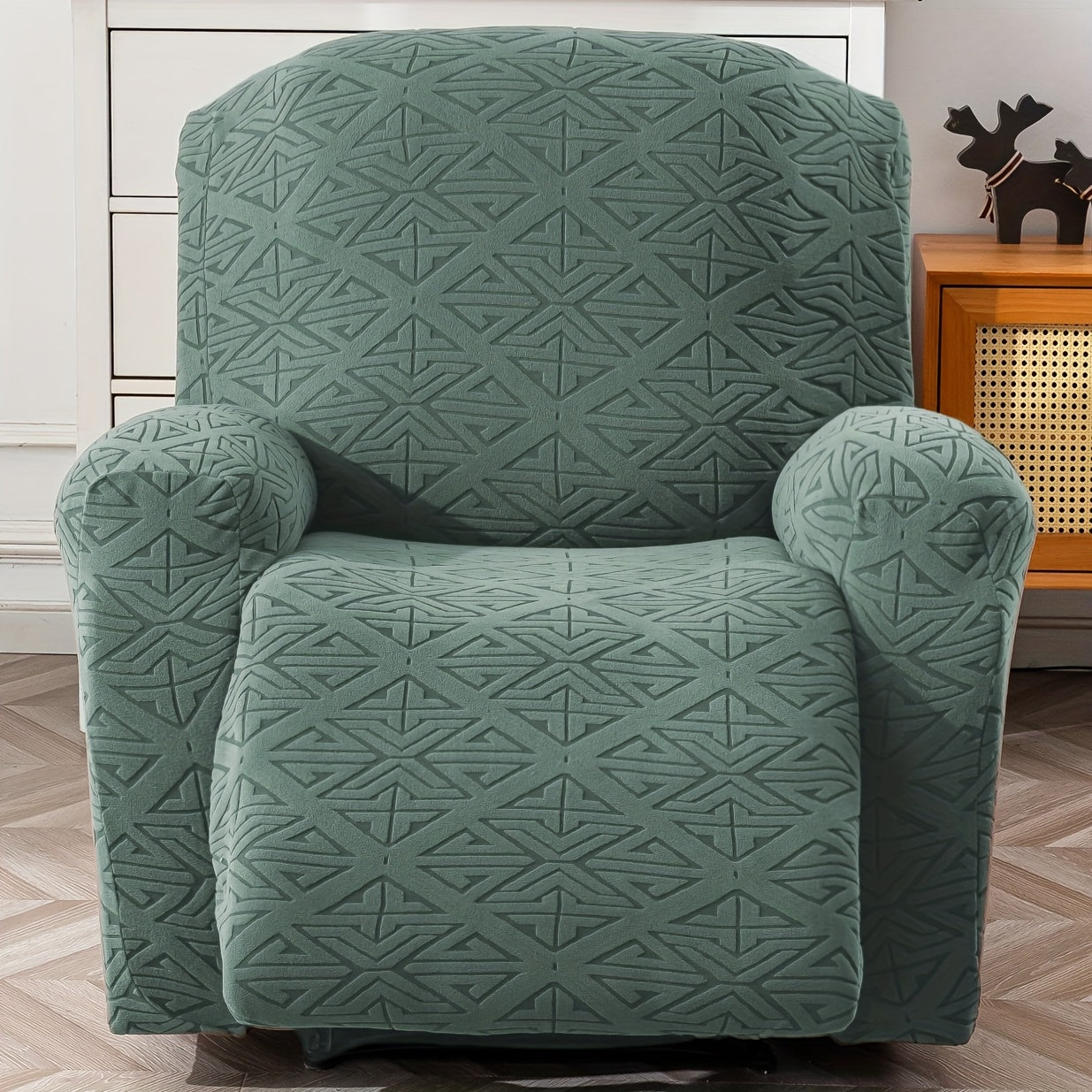 4pcs Stretch Recliner Slipcovers Recliner Chair Covers Lazy Boy Recliner Covers Non-Slip Reclining Furniture Protector Sofa Couch Cover with Elastic Bottom, Home Decor