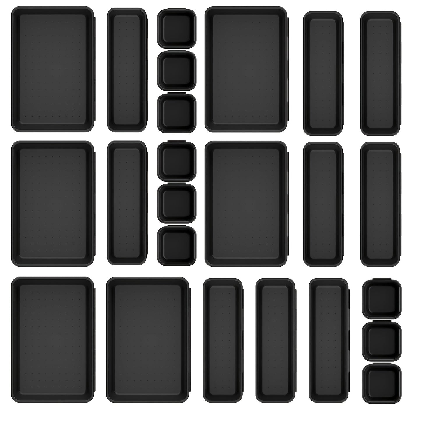 24pcs Drawer Organizer Plastic Drawer Storage Clothes Makeup Organizer Bathroom Drawer Organizer Desk Drawer Organizer, Desk & Drawer Organizer for Home Storage