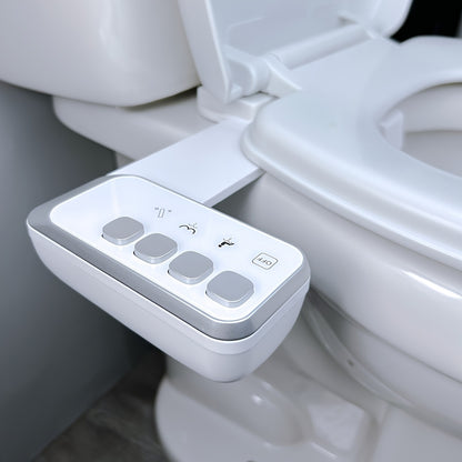 Bidet Toilet Seat Attachment – Non-Electric Mechanical Bidet with Rear Wash, Adjustable Water Pressure, Self-Cleaning Nozzle, Brass T-Adapter & Metal Hose for US & Canada Toilets