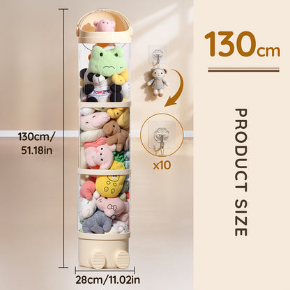 Stuffed Animal Storage Tower – Clear Plastic Toy Organizer with Layered Shelves, Visible Spacious Display Box for Kids Room, Living Room & Bedroom, Great Christmas Gift for Girls