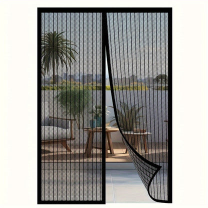 Heavy-Duty Retractable Magnetic Screen Door - Pet-Friendly & Insect Proof Barrier, No Electricity Needed, Magnetic Closure for Patio, Sliding Doors - Durable Polyester Mesh Screen, Easy Installation for Homes with Pets & Open Doors, Magnetic Door Screen,