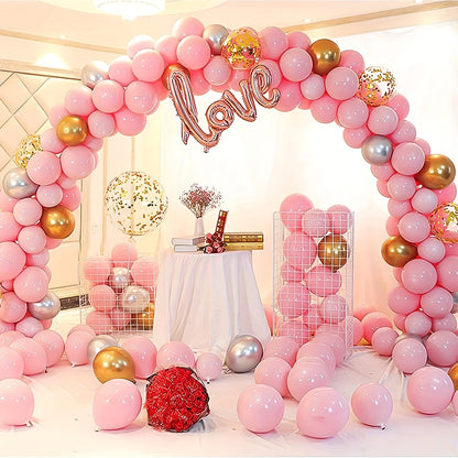 Christmas Balloon Arch, Innovation Large Sturdy Balloon Arch Kit, 10ft Wide & 9ft Tall Adjustable Balloon Arch Stand with Water Fillable Bases, Manual Pump - for Wedding, Birthday, Graduation