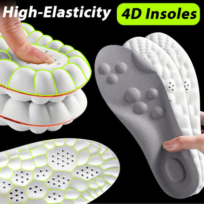 [6pcs of 4D Foam Insoles] - Memory Foam Insoles Designed for Work And Sports for Both Men And Women, Featuring High Elasticity, Comfort, Breathability