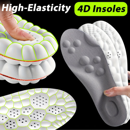 [6pcs of 4D Foam Insoles] - Memory Foam Insoles Designed for Work And Sports for Both Men And Women, Featuring High Elasticity, Comfort, Breathability
