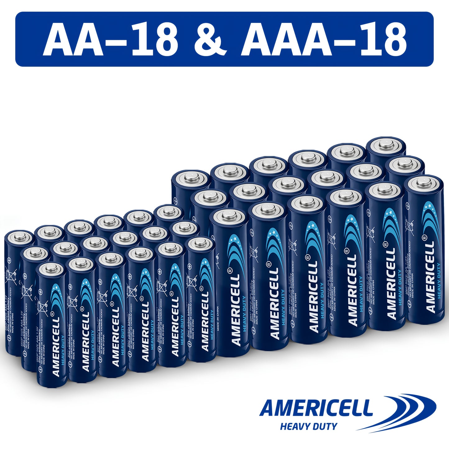 AA AAA Batteries Combo Pack 1.5V Carbon Disposable Non-Rechargeable Alkaline Batteries for Remote Control Keyboard Clock Toy Flashlight Alarm 36 or 72 Pieces