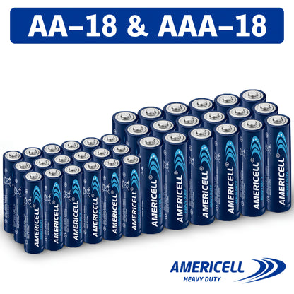 AA AAA Batteries Combo Pack 1.5V Carbon Disposable Non-Rechargeable Alkaline Batteries for Remote Control Keyboard Clock Toy Flashlight Alarm 36 or 72 Pieces