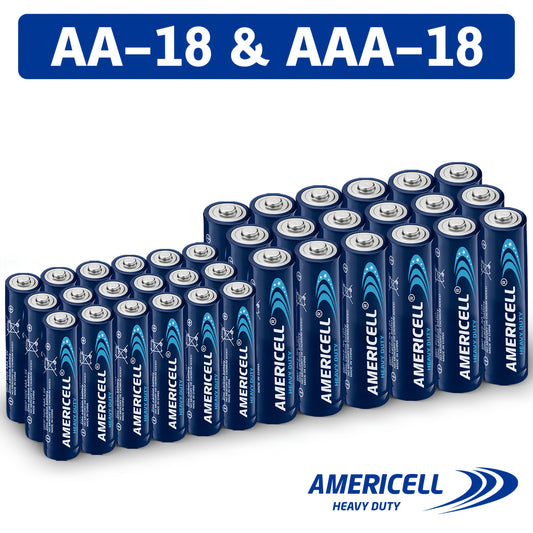 AA AAA Batteries Combo Pack 1.5V Carbon Disposable Non-Rechargeable Alkaline Batteries for Remote Control Keyboard Clock Toy Flashlight Alarm 36 or 72 Pieces