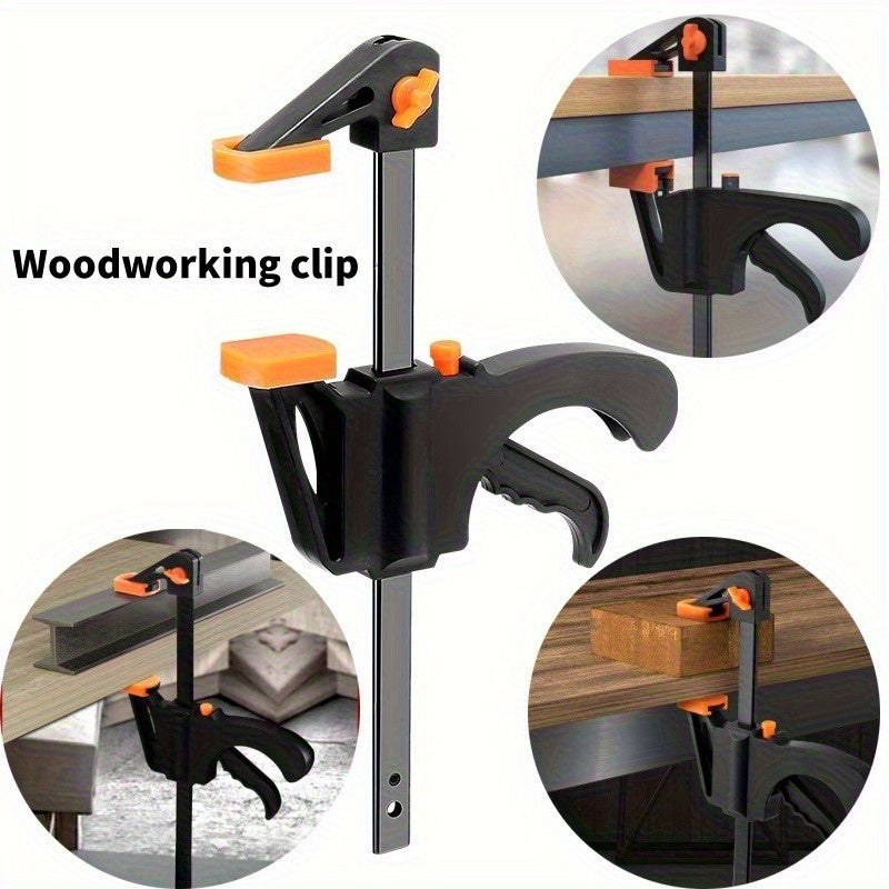 4/8pcs Woodworking Quick Clamp, Ratcheting Clamp with Double Orange Trigger Handle, Metal Construction, Suitable for Crafting And Wood Glue, Suitable for Projects And Wood Strip Work, Woodworking Clamps