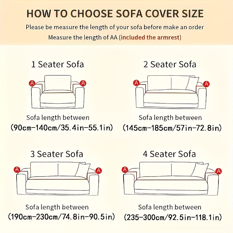 1 Striped Sofa Cover, Washable, Stretchy, Scratch And Slip-Resistant. Fits 1-4 Seaters, White Textured Zigzag Fabric. Great for Decor, Furniture Protection, Classic And Durable Design
