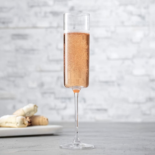 Champagne Flutes, Champagne Glasses Set of 6, Elegant 6.5Oz Glass Champagne Flutes, Gift for Birthday, Wedding, Christmas, Clear Sparkling Champagne Glasses for Women, Men