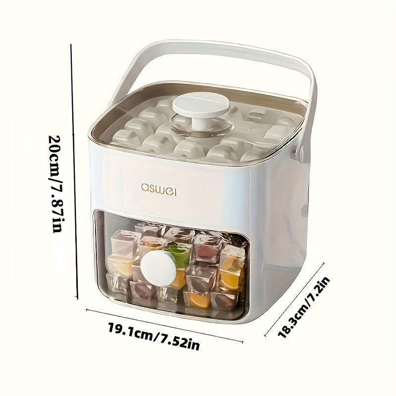Double-Layer 48-Ice-Cube Tray, Easy-Press Cube of Ice Mold - Large Capacity. Double-Layer 48-Ice-Cube Tray, Food-Grade Plastic Ice Storage Tray, Suitable for Refrigerators. Perfect for Kitchen Essentials