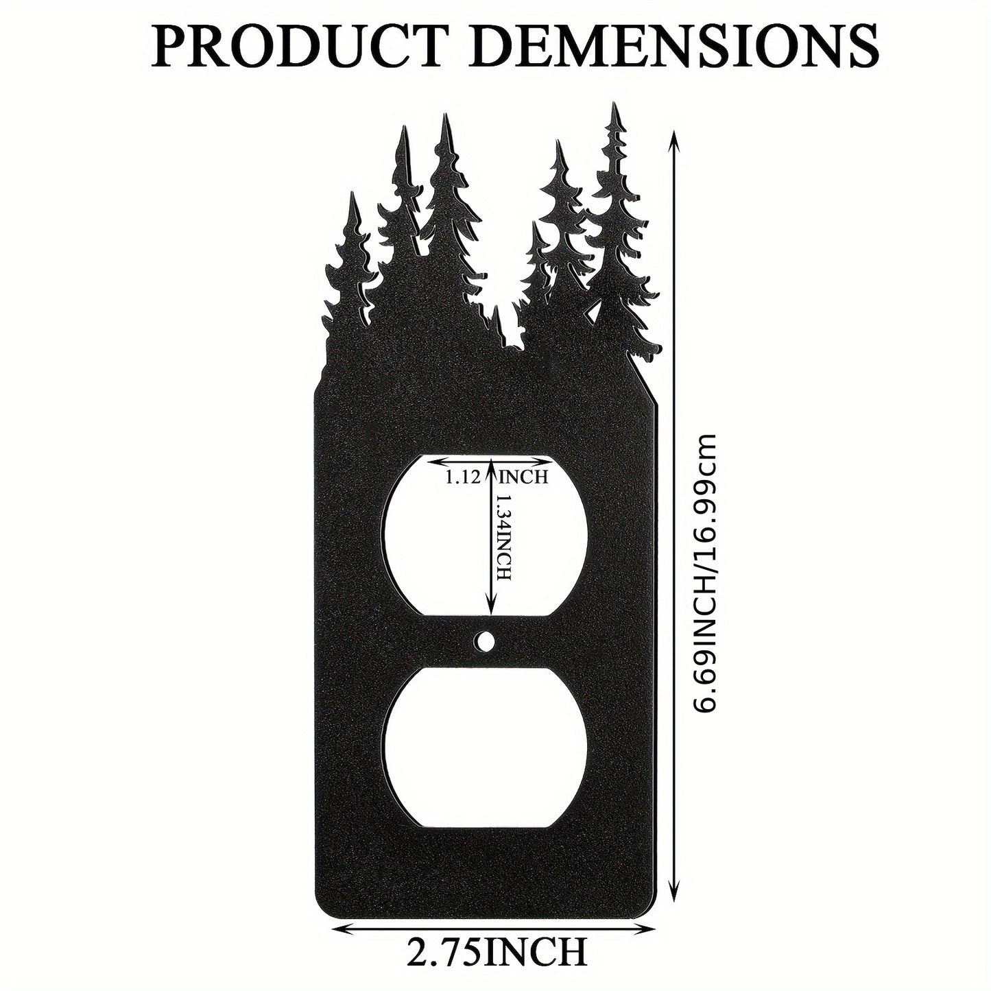 Light Switch Cover Plates 6 Pack Metal Bear Moose Trees Mountains Rustic Cabin Nature Theme Single Gang Wall Plate 2.75 x 6.69 Inch for Home Bedroom Living Room Cabin Lodge Decor