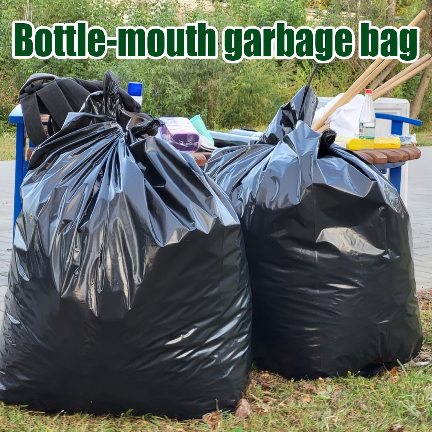 65 Gallon Large Black Garbage Bags Heavy Duty Super Strong Leak Proof Trash Bags for Kitchen Outdoor Garden Yard Waste Industrial Business 25 Pack 100 Pack