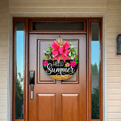 Hello Summer Door Hanger Front Door Decor Spring Door Hanger Summer Door Hanger Spring Wreath Summer Wreath All Season Wreath