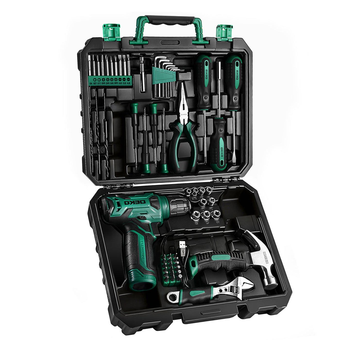 Cordless Drill Tool Kit 119/151PCS – 8V/12V Electric Power Drill Set with Screwdriver, Hammer, Wrench | All-in-One Home Repair & DIY Hand Tools for Women | Perfect Gift