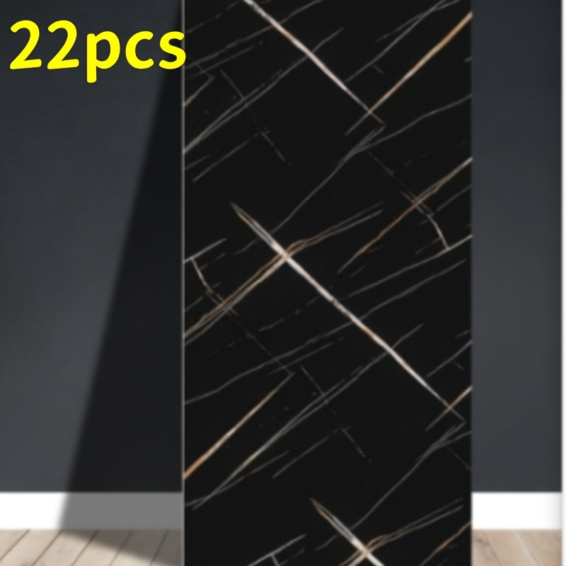 22pcs Self-Adhesive Waterproof PVC Wallpaper Oil-Resistant - Suitable for Kitchen, Bathroom, Living Room, Bedroom Decoration, Peel and Stick Wall Decoration, Splash-Proof Background Wall Sticker, Waterproof an Each Piece Size 11.81 Inch * 23.62 Inch