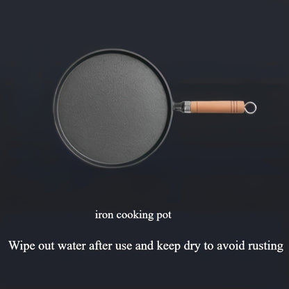 1pc Mini Cast Iron Non-Stick Frying Pan with Wooden Handle - 4.7 Inch Compact Size for Omelets, Pancakes, Crepes - Even Heat Distribution & Durable Kitchen Cookware Essential