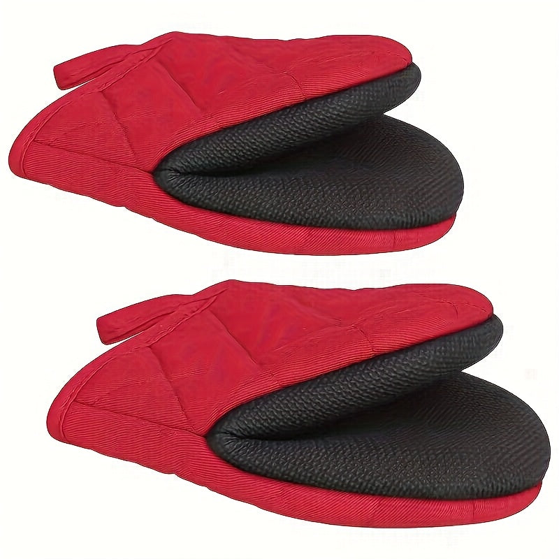 2pcs Multi-Ply Durable Kitchen Oven Mitts For Cooking & Baking - Non-Slip, Heat Resistant Gloves, Food Safe - Perfect For Graduation, Juneteenth, Labor Day, Grandparents Day, Earth Day Celebrations, Thanksgiving, Christmas, New Year's, And More