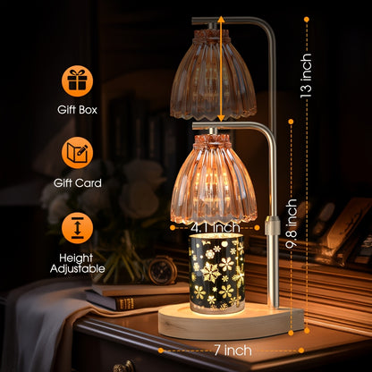 Candle Warmer Lamp with Dimming Function, Adjustable Height Brightness Candle Melting Lamp, Suitable for Scented Wax, Perfect Gift for Wife, Mother, Lover Or Friend, Mother's Day Gift, House Warming Gifts New Home Decor(no Bulb Included,)