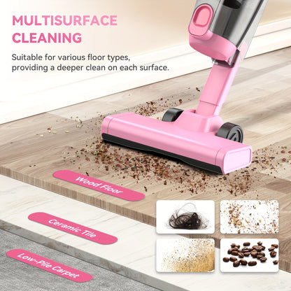 Corded Stick Vacuum Cleaner 20KPa 600W Motor 2-in-1 Bagless Upright Handheld Vacuum 0.8L Dustbin for Hard Floor Pet Hair Carpet Car Stairs Low Noise 65dB