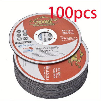 Cut-Off Wheels 100 Pack 4-1/ 2 X 1/ 25 X 7/ 8 Inch Metal and Stainless Steel Cutt-ing Discs for