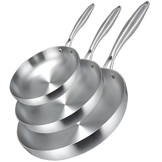 304 Stainless Steel Frying Pan 11 Inch Triply Base – Ergonomic Handle Even Heat Distribution Dishwasher Safe | Induction Compatible Professional Restaurant Grade Skillet 26cm Kitchen Cookware