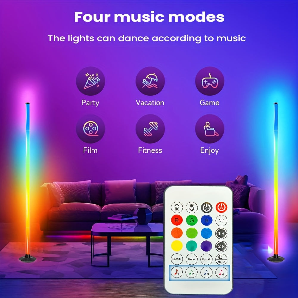 HKmm RGB RGB Floor Lamp With Remote Control - USB-Powered, Color Changing, Adjustable Brightness & Color, Modern Space-Themed Design For Living Room, Bedroom