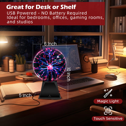 【Extra Large 8 inch Diameter】True 8inch Plasma Ball for Home Decor Plasma Globe Lamp Light Night Light for Adult